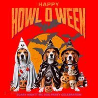 Beagle Mom Dad Halloween Lovers Santa Hat thumb 1