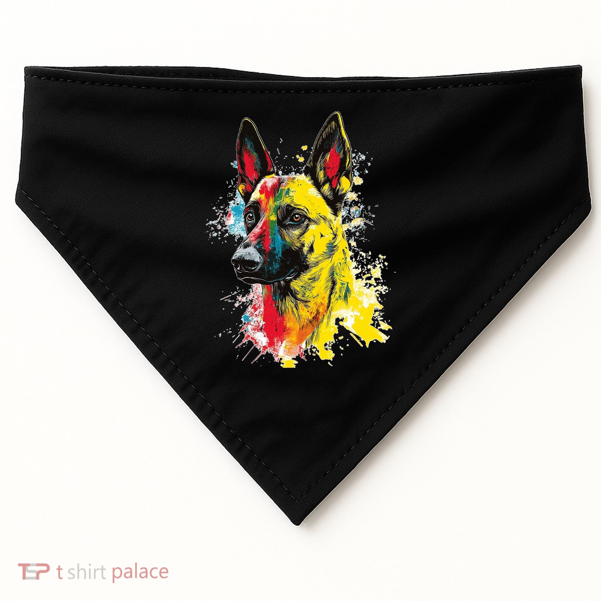 Belgian Malinois Dog Graphic Pet Art Belgian Malinois USA-Made Doggie Bandana