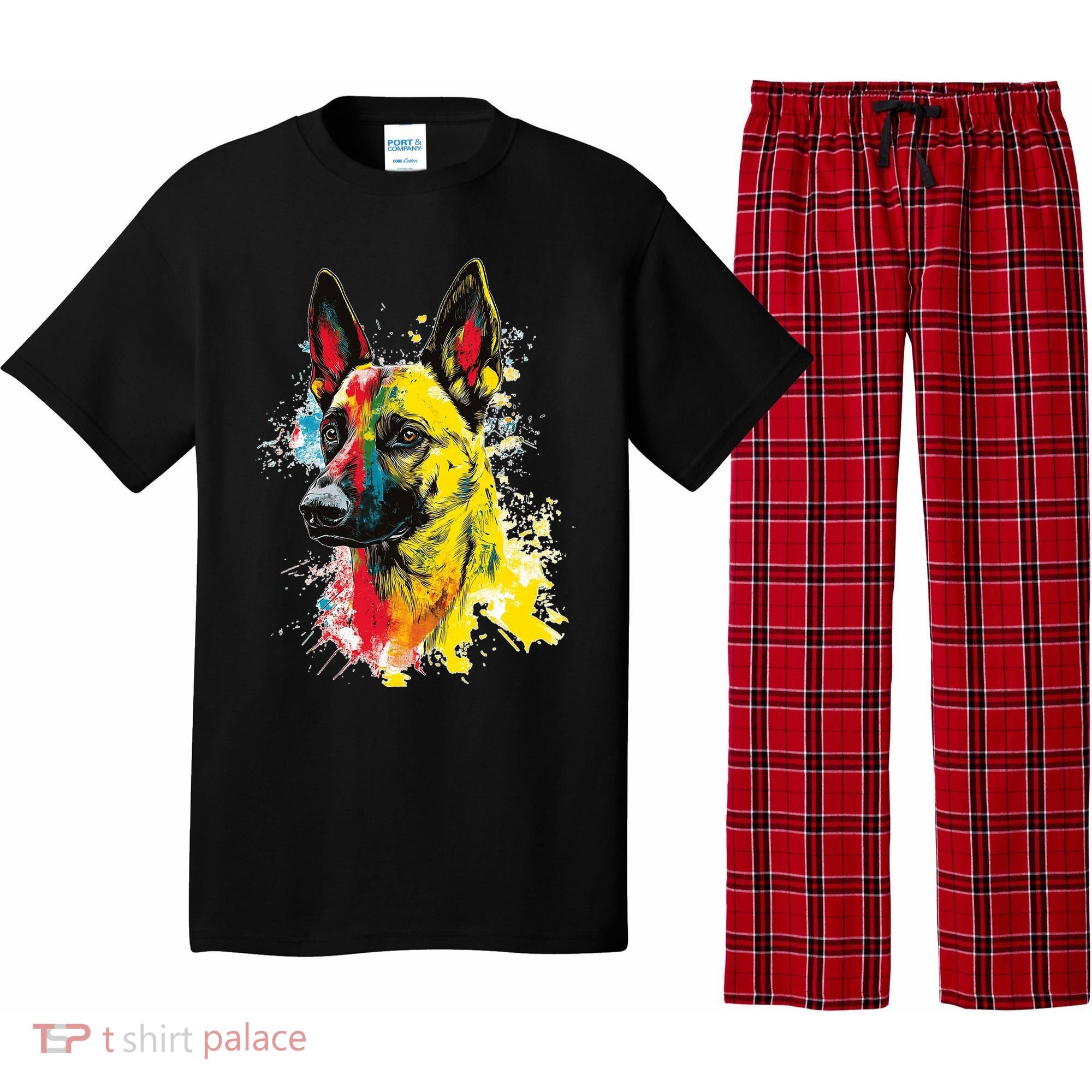 Belgian Malinois Dog Graphic Pet Art Belgian Malinois Pajama Set