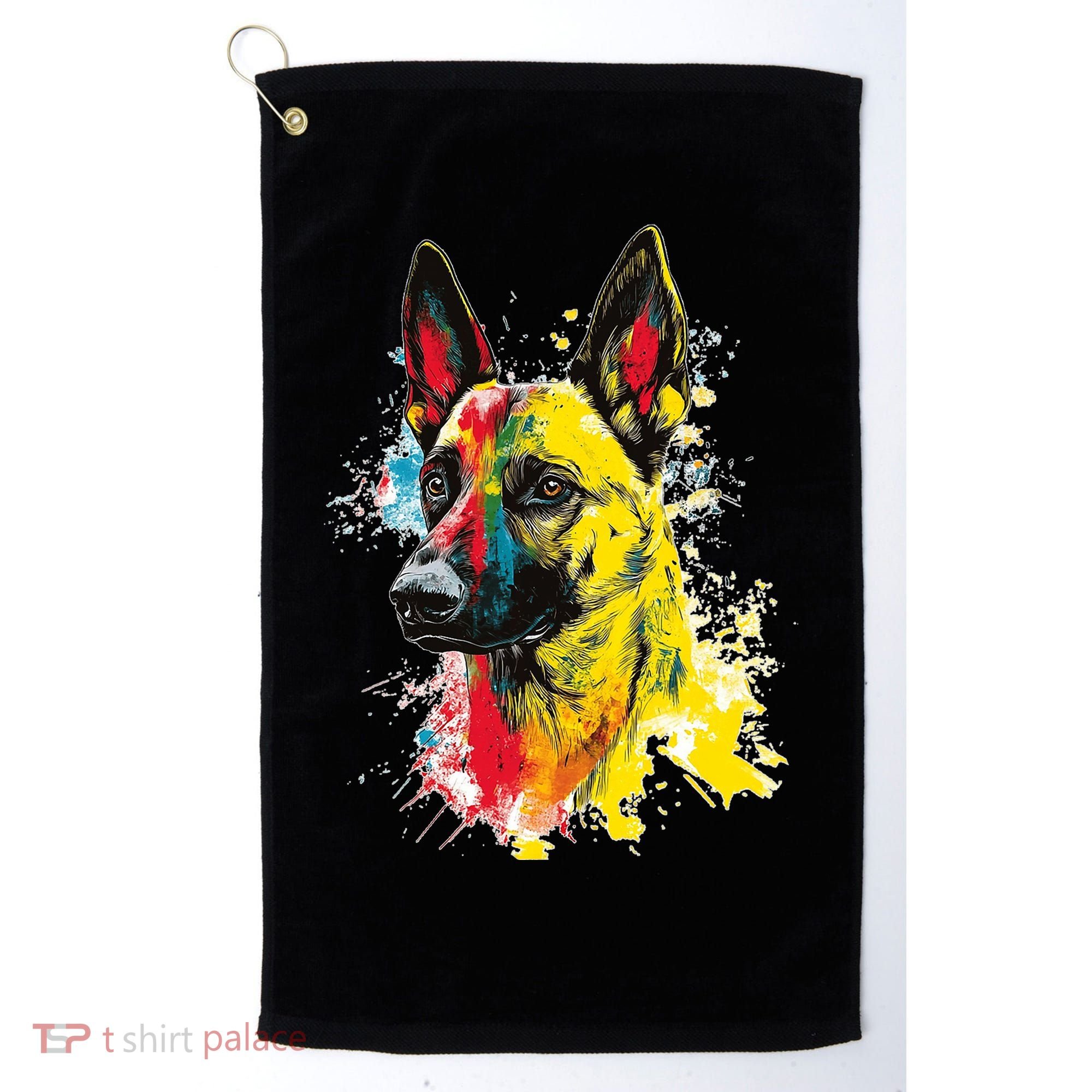 Belgian Malinois Dog Graphic Pet Art Belgian Malinois Golf Towel