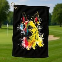 Belgian Malinois Dog Graphic Pet Art Belgian Malinois Golf Towel thumb 1