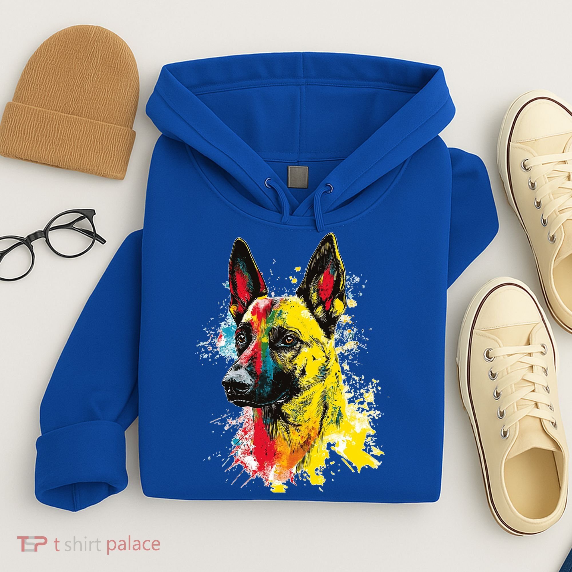Belgian Malinois Dog Graphic Pet Art Belgian Malinois Hoodie