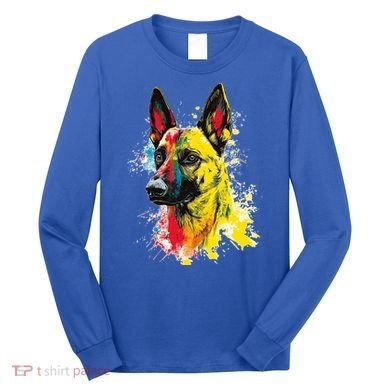Belgian Malinois Dog Graphic Pet Art Belgian Malinois Long Sleeve Shirt