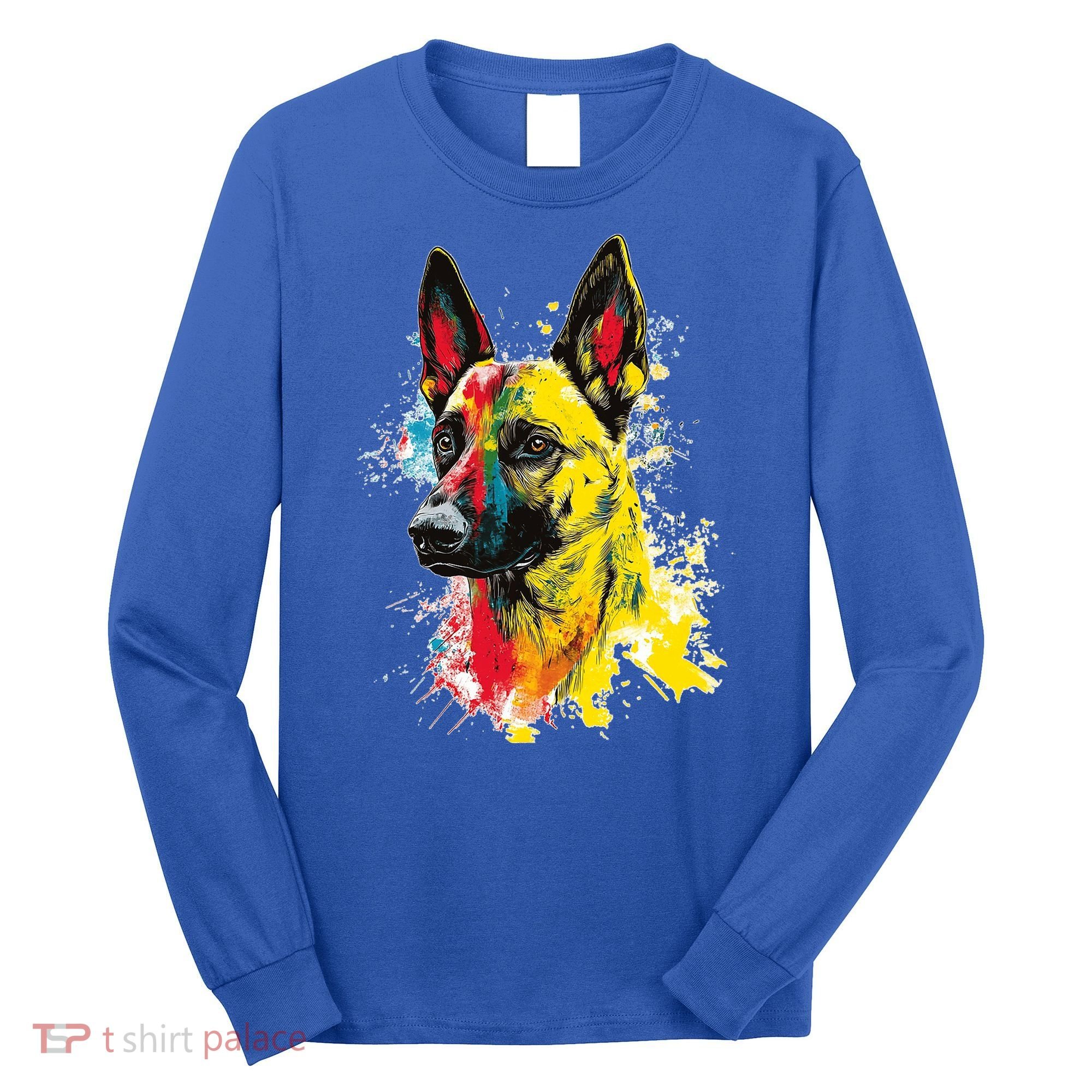Belgian Malinois Dog Graphic Pet Art Belgian Malinois Long Sleeve Shirt