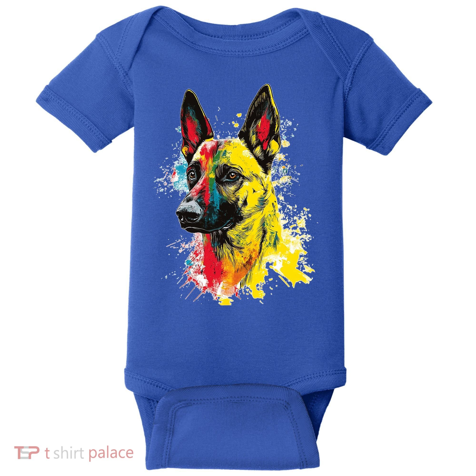 Belgian Malinois Dog Graphic Pet Art Belgian Malinois Baby Bodysuit