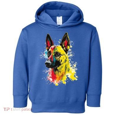 Belgian Malinois Dog Graphic Pet Art Belgian Malinois Toddler Hoodie
