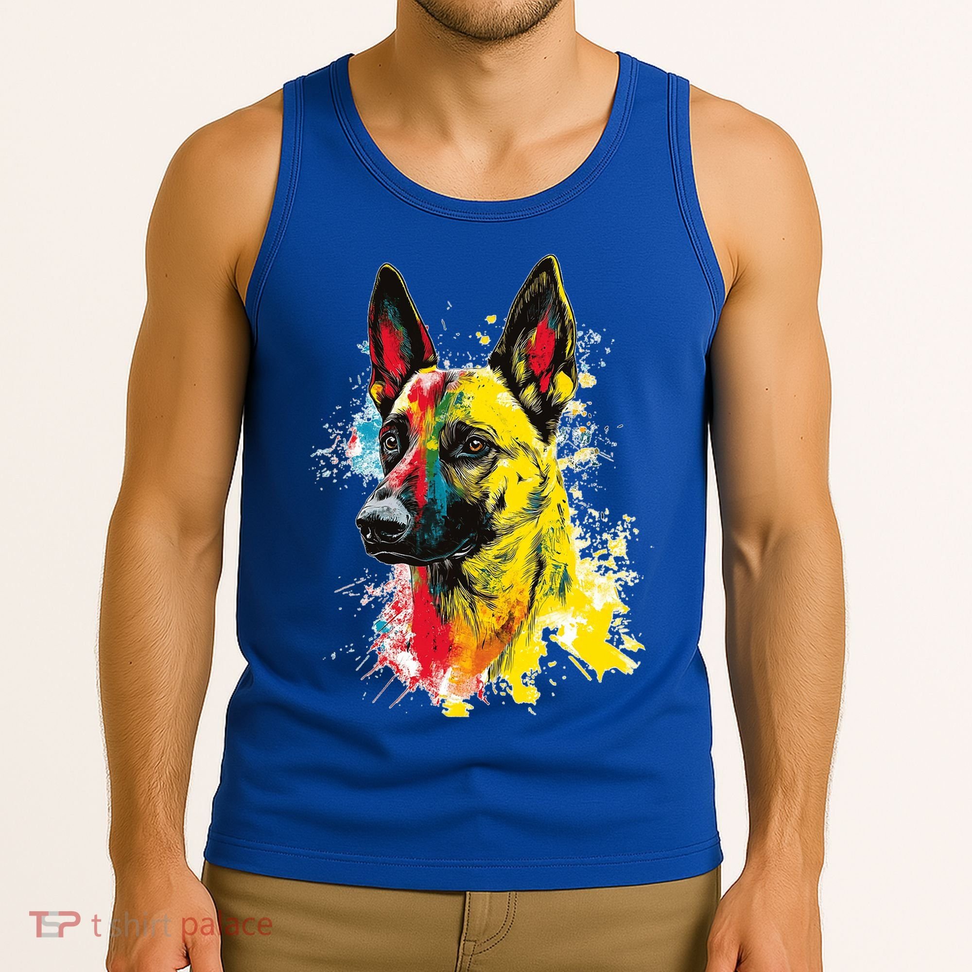 Belgian Malinois Dog Graphic Pet Art Belgian Malinois Tank Top