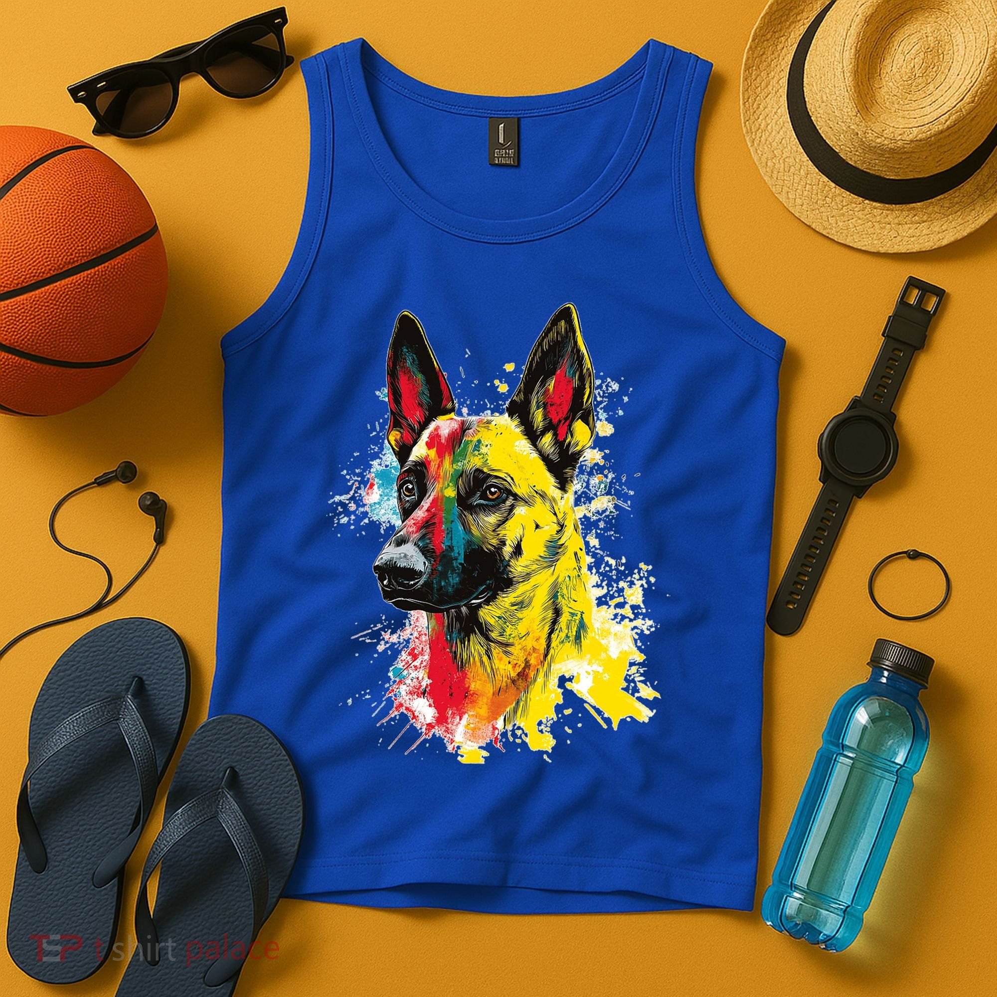 Belgian Malinois Dog Graphic Pet Art Belgian Malinois Tank Top