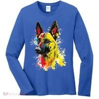 Belgian Malinois Dog Graphic Pet Art Belgian Malinois Women's Long Sleeve Shirt thumb 0