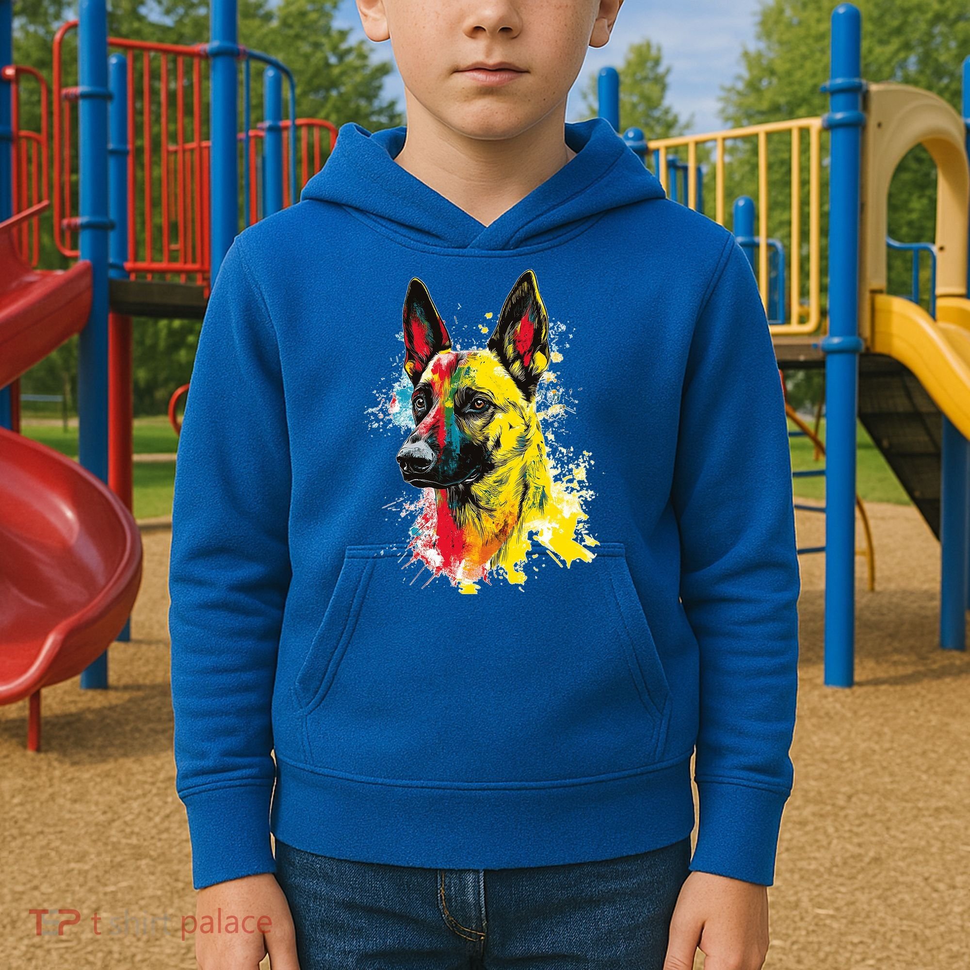 Belgian Malinois Dog Graphic Pet Art Belgian Malinois Kids Hoodie