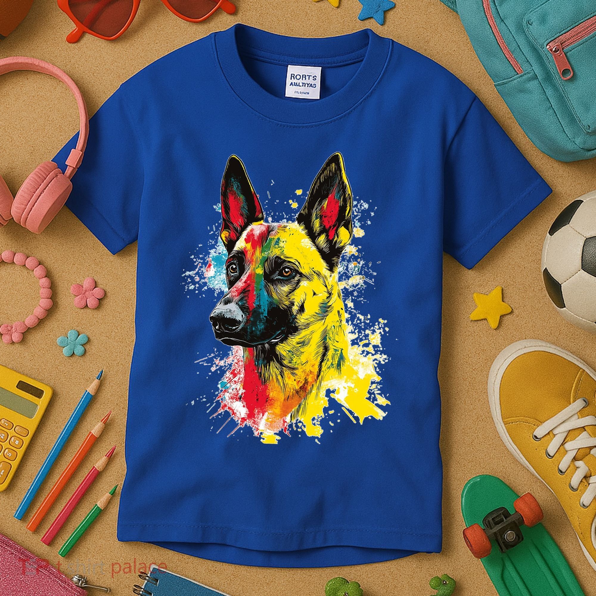Belgian Malinois Dog Graphic Pet Art Belgian Malinois Kids T-Shirt