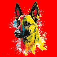 Belgian Malinois Dog Graphic Pet Art Belgian Malinois Santa Hat thumb 1