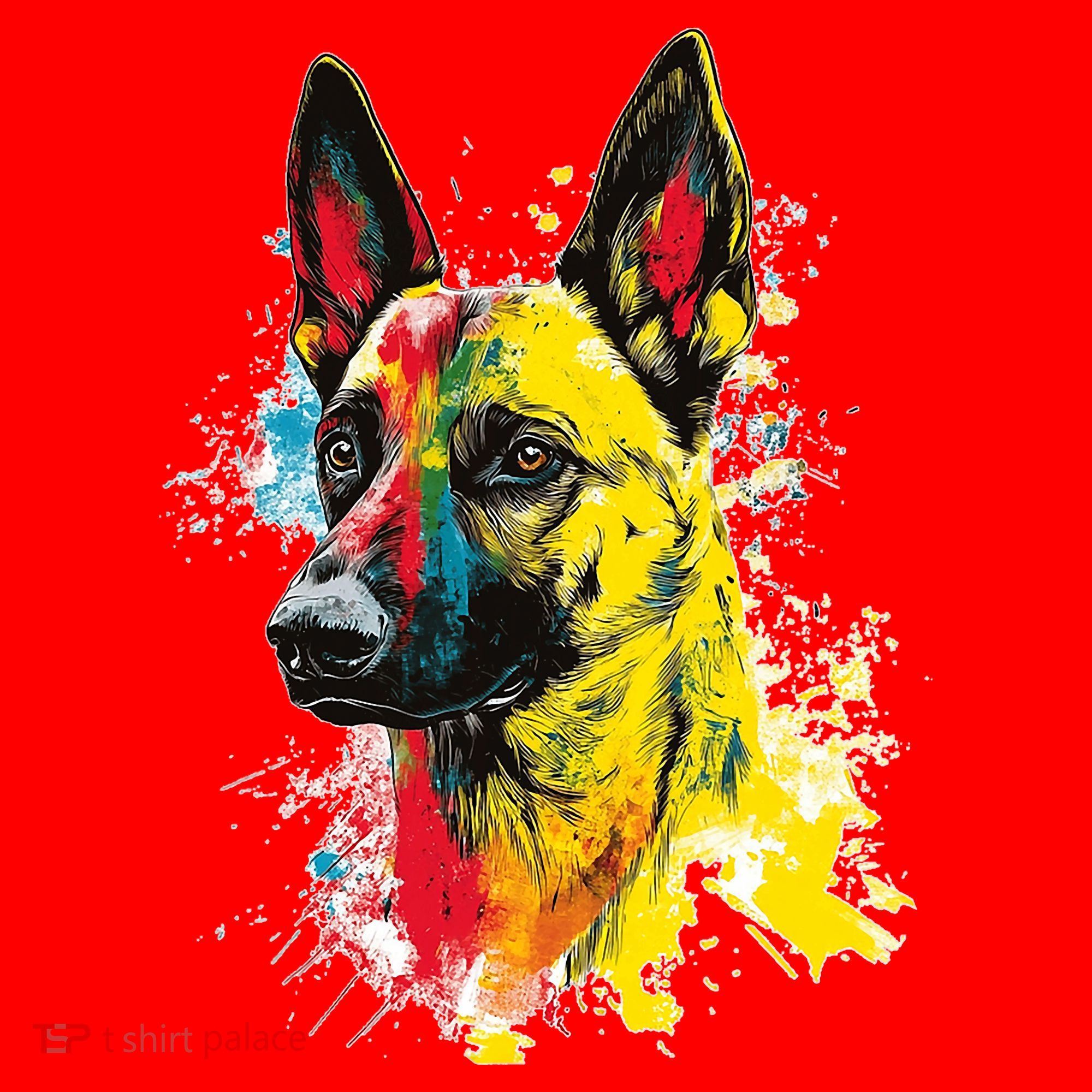 Belgian Malinois Dog Graphic Pet Art Belgian Malinois Santa Hat