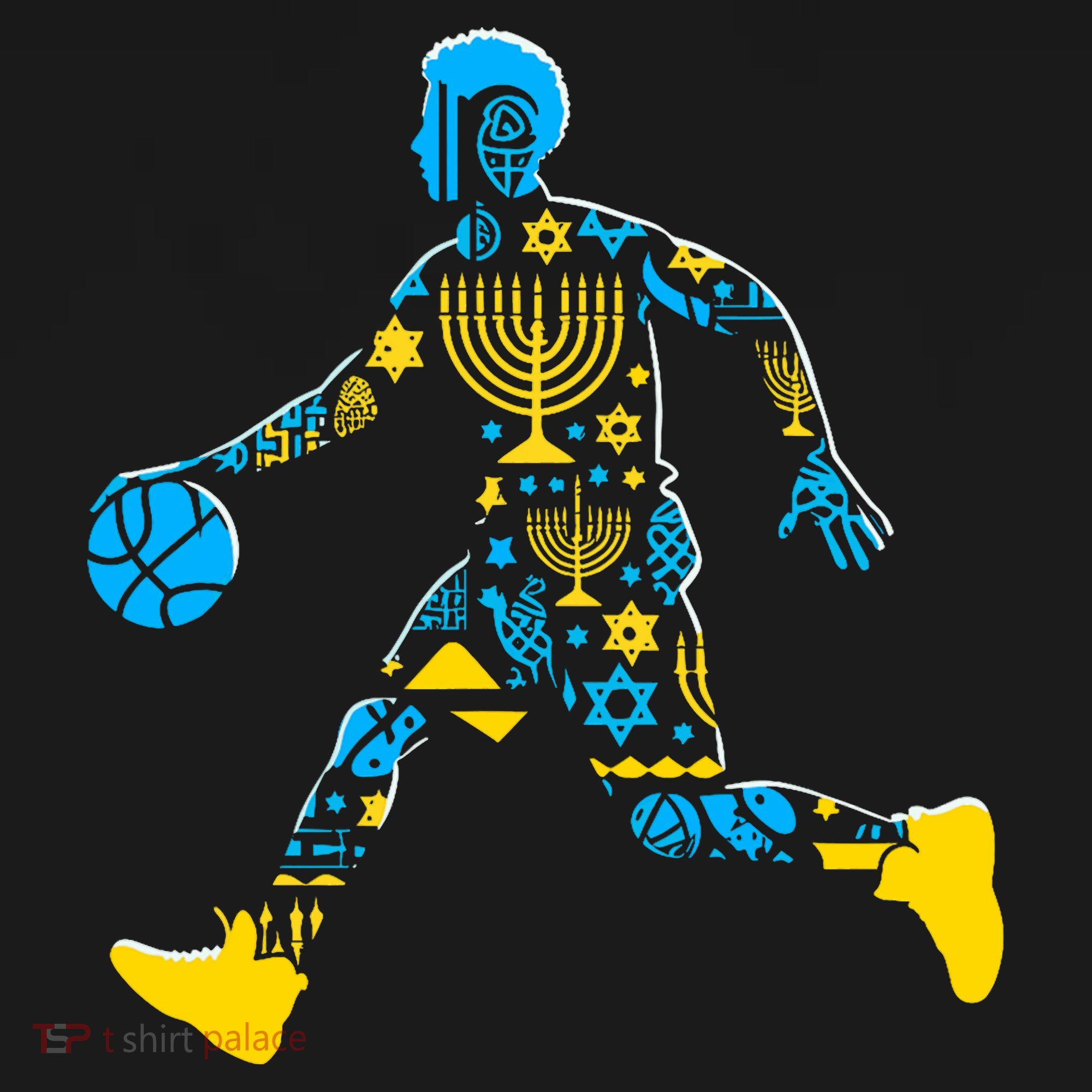 Basketball Menorah Dreidel Jewish Hanukkah Women's Tank Top