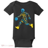 Basketball Menorah Dreidel Jewish Hanukkah Baby Bodysuit thumb 0