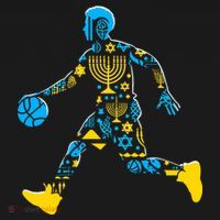 Basketball Menorah Dreidel Jewish Hanukkah Women's Long Sleeve Shirt thumb 2