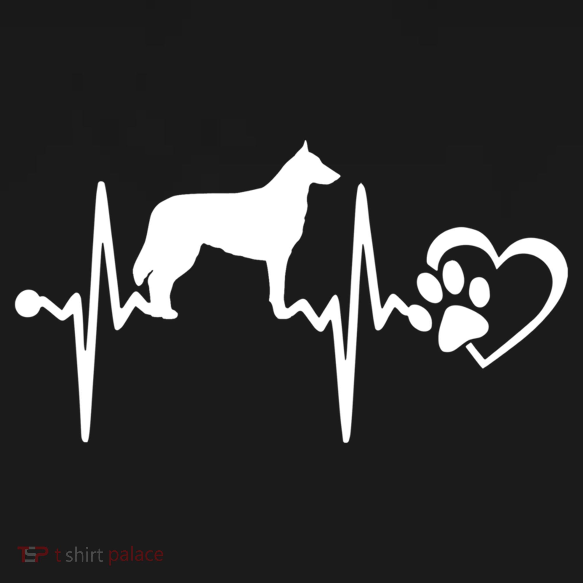 Belgian Malinois Dog Heartbeat Paw Love Funny Puppy Lover Funny Gift Women's Hoodie
