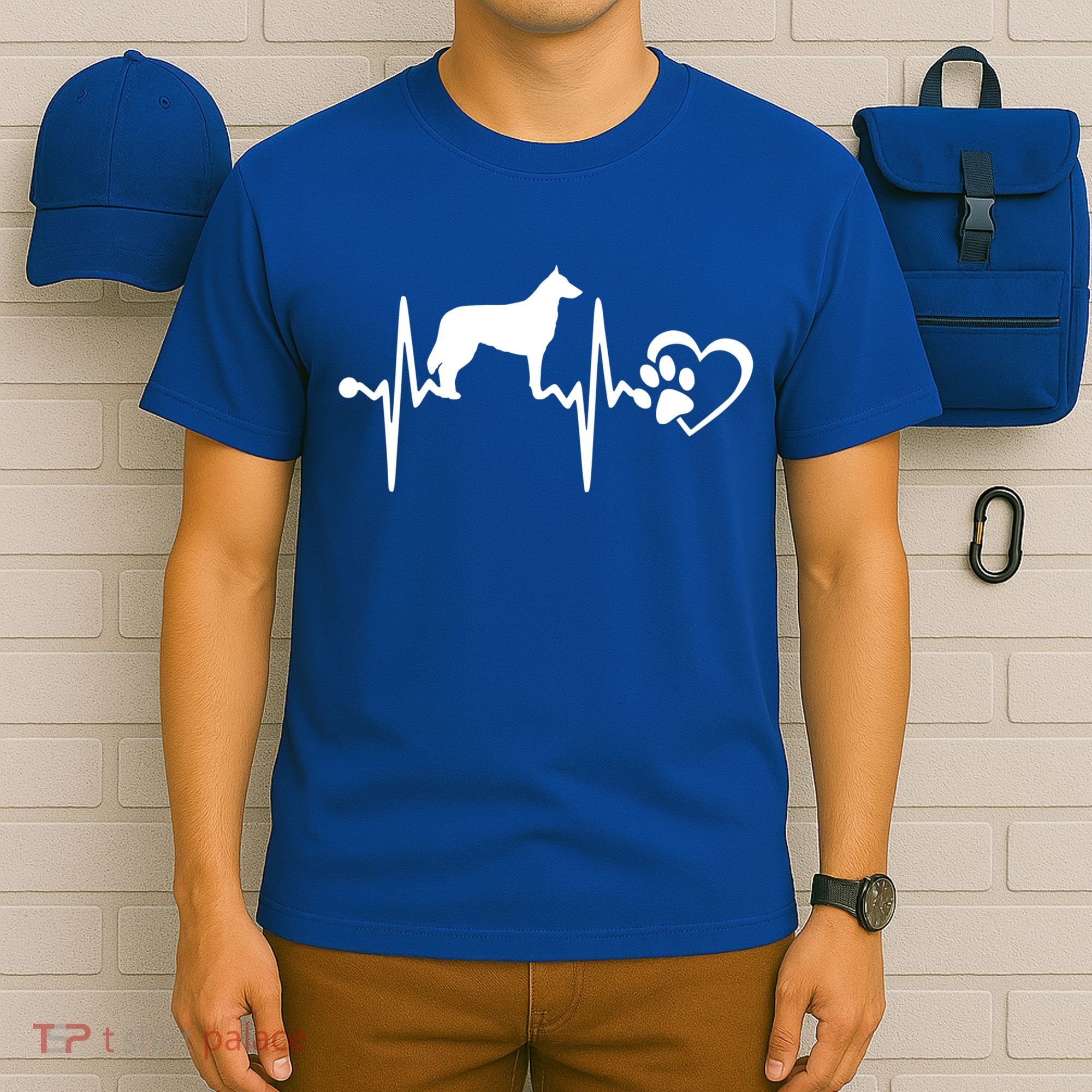 Belgian Malinois Dog Heartbeat Paw Love Funny Puppy Lover Funny Gift T-Shirt