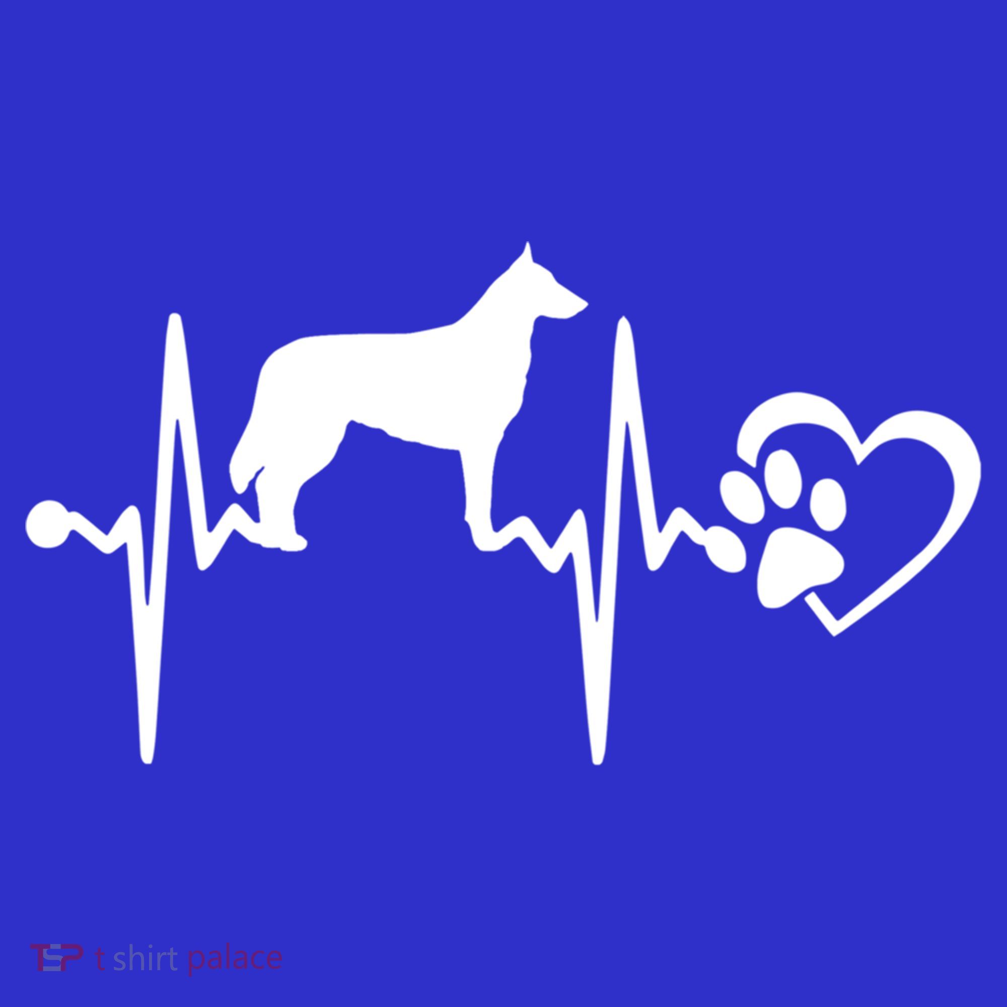 Belgian Malinois Dog Heartbeat Paw Love Funny Puppy Lover Funny Gift T-Shirt