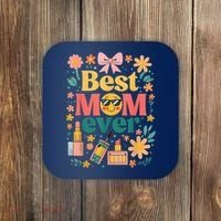 Best Mom Ever Wildflower Mama Mother'S Day Retro Floral Mom Coaster thumb 0
