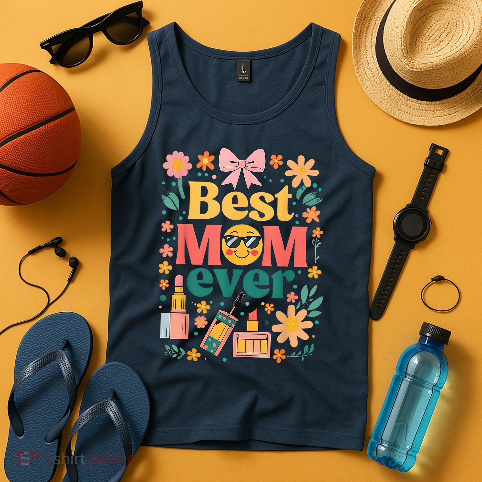 Best Mom Ever Wildflower Mama Mother'S Day Retro Floral Mom Tank Top