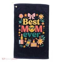 Best Mom Ever Wildflower Mama Mother'S Day Retro Floral Mom Golf Towel thumb 0