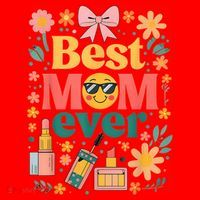 Best Mom Ever Wildflower Mama Mother'S Day Retro Floral Mom Santa Hat thumb 1