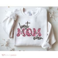 Best Mom Ever Cheetah Print Cute Gift Sweatshirt thumb 2