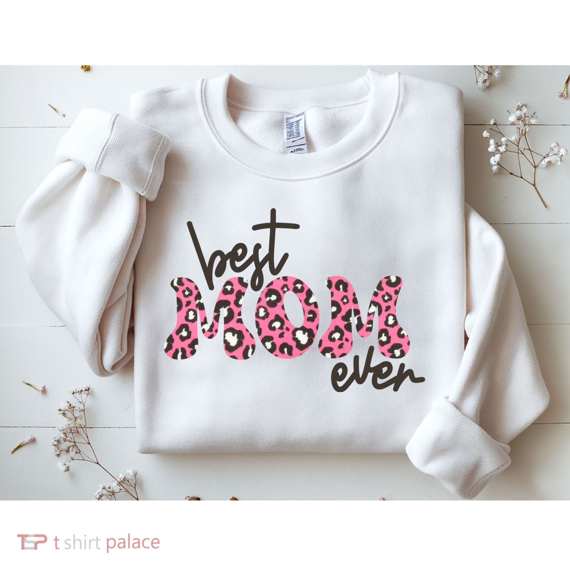 Best Mom Ever Cheetah Print Cute Gift Sweatshirt