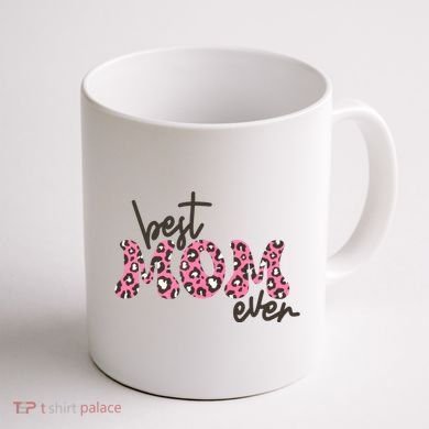 Best Mom Ever Cheetah Print Cute Gift Coffee Mug back