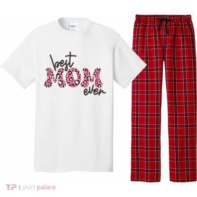 Best Mom Ever Cheetah Print Cute Gift Pajama Set