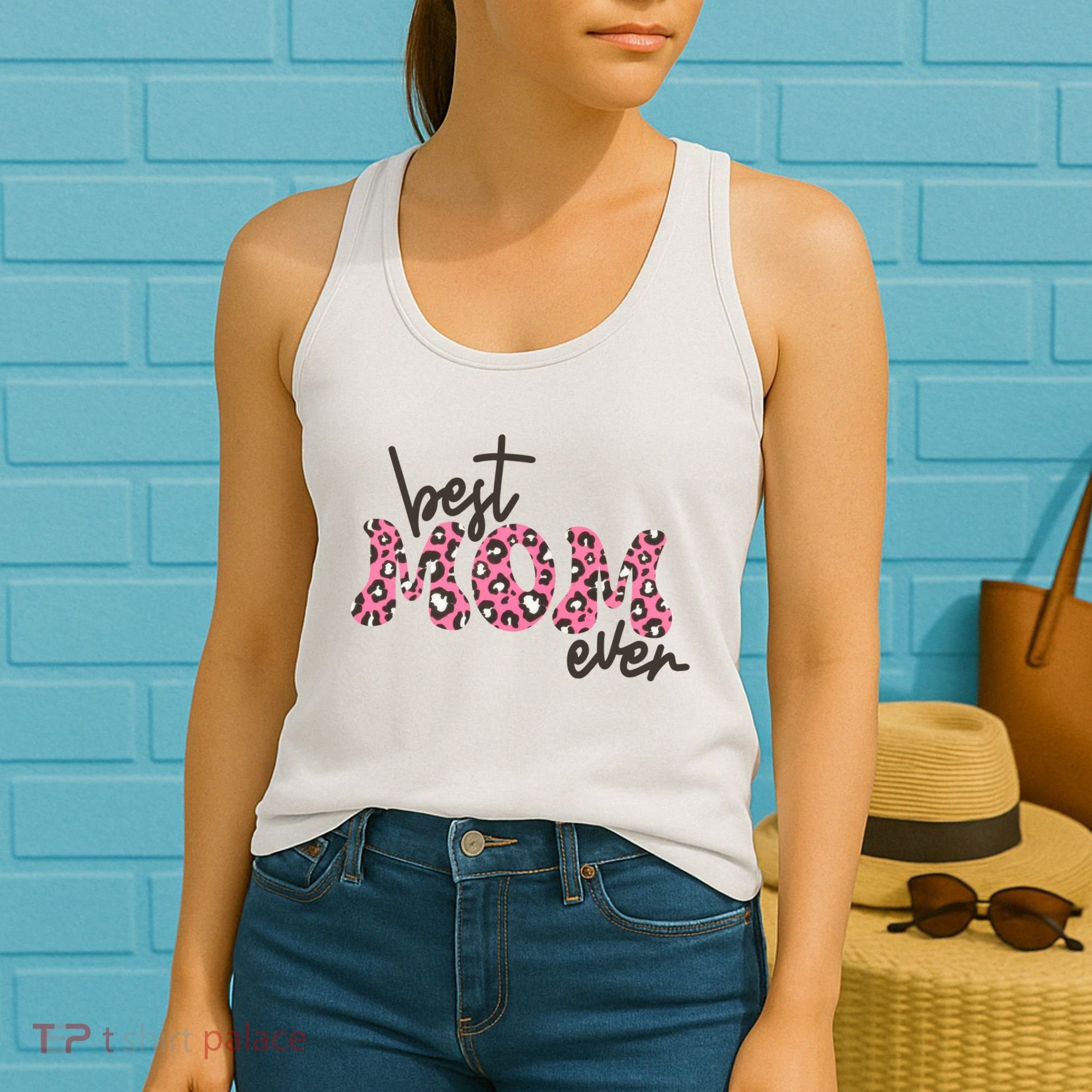 Best Mom Ever Cheetah Print Cute Gift Women's Tank Top