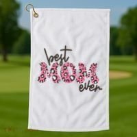 Best Mom Ever Cheetah Print Cute Gift Golf Towel thumb 1