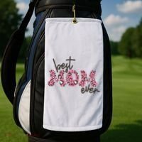 Best Mom Ever Cheetah Print Cute Gift Golf Towel thumb 2