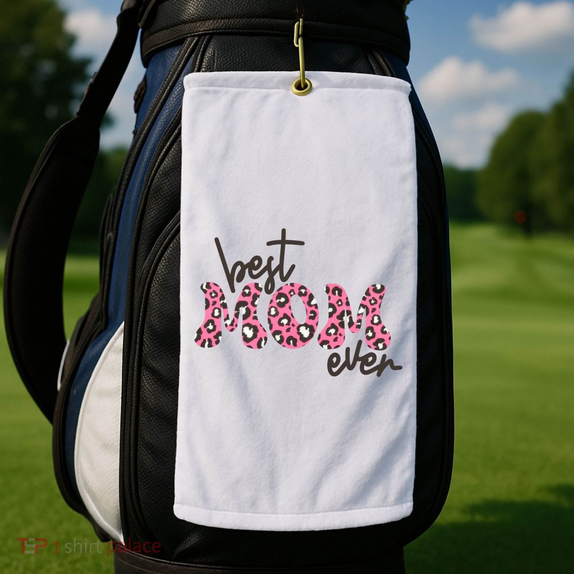 Best Mom Ever Cheetah Print Cute Gift Golf Towel