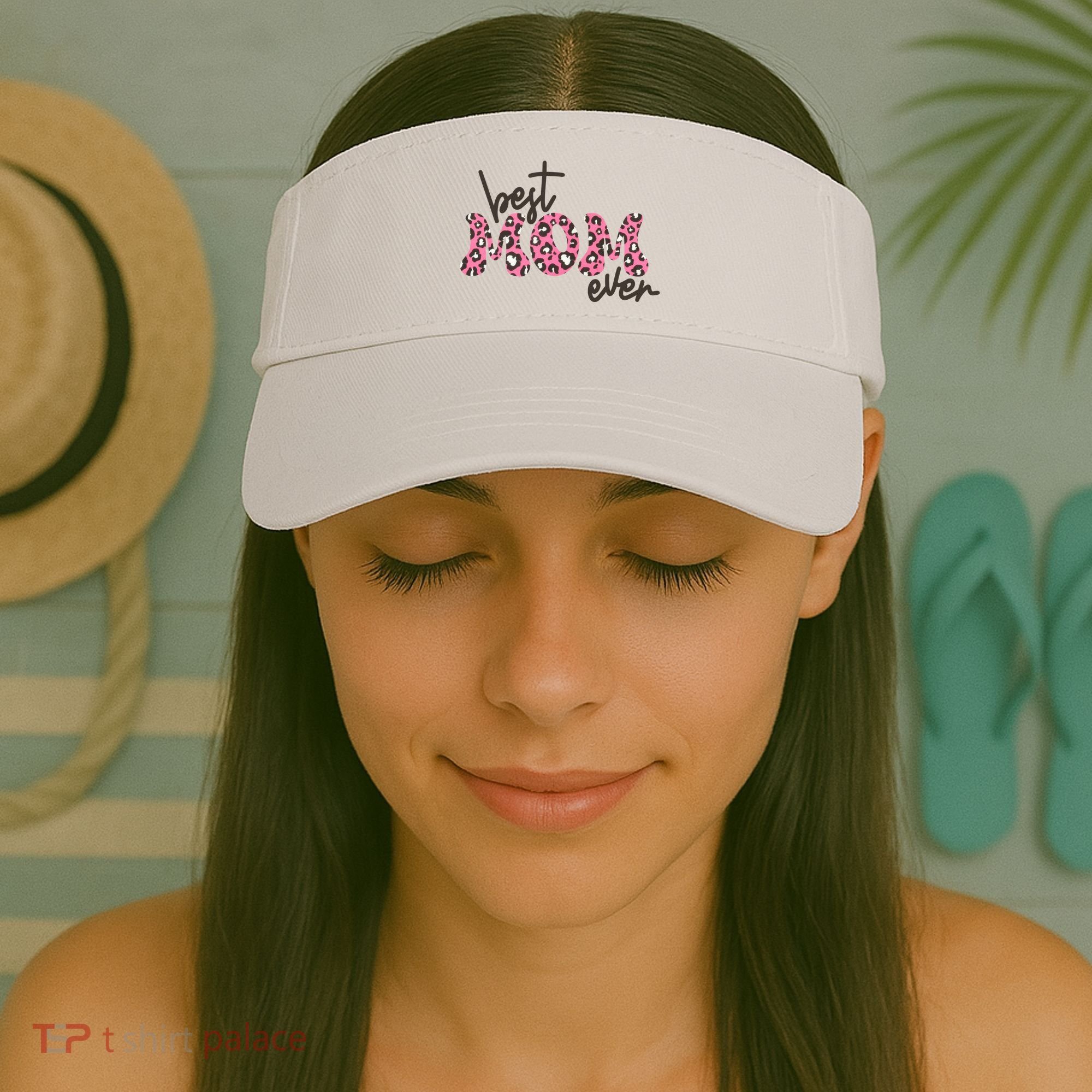 Best Mom Ever Cheetah Print Cute Gift Visor