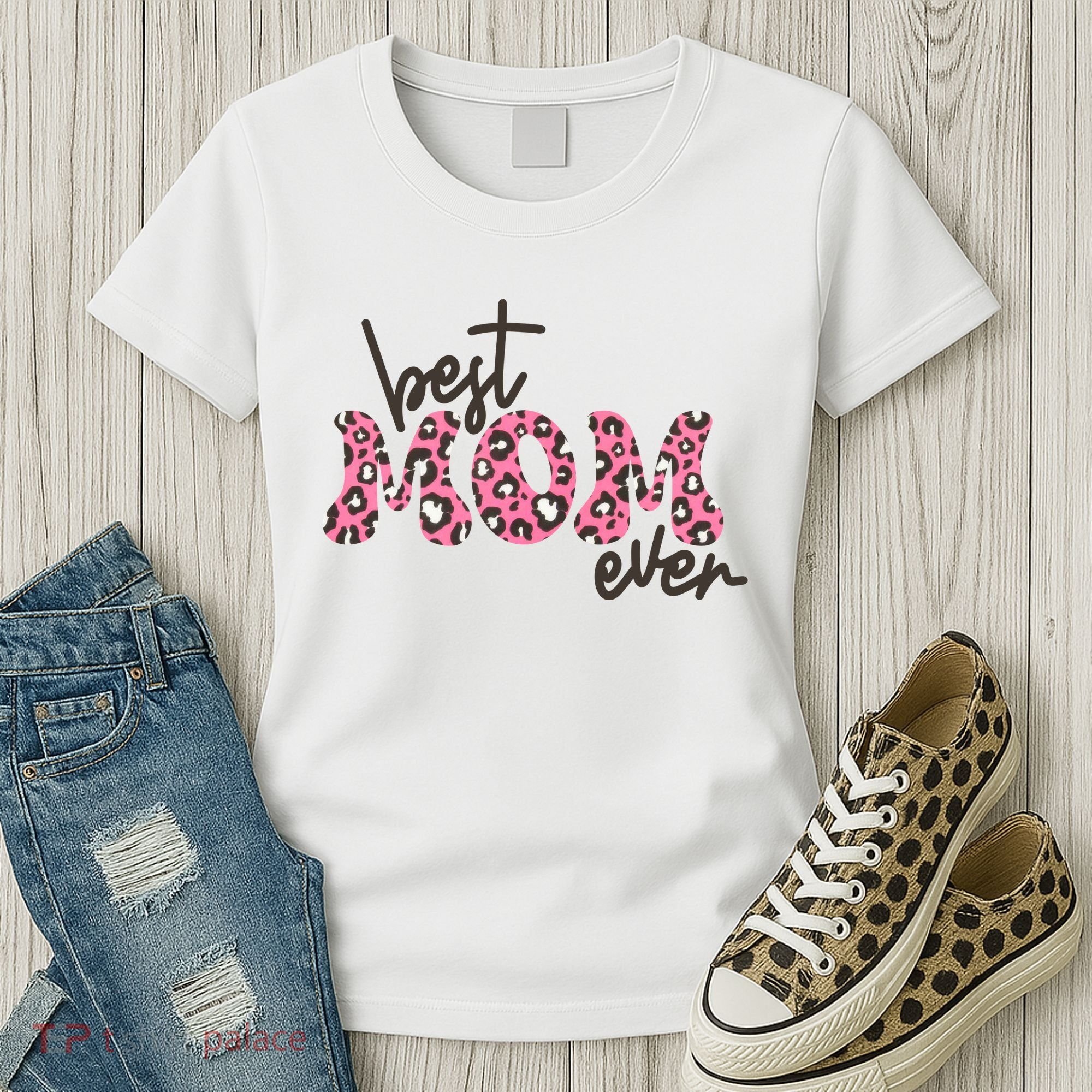 Best Mom Ever Cheetah Print Cute Gift Women's T-Shirt