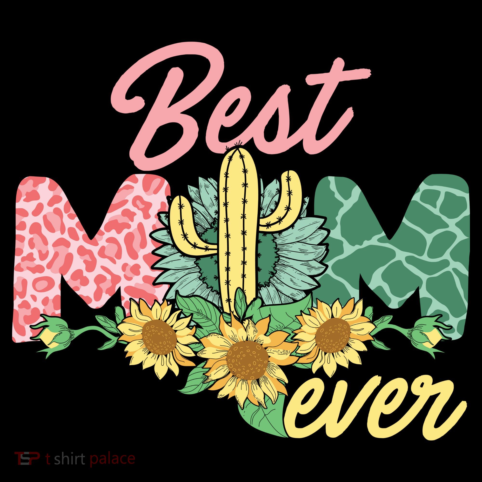 Best Mom Ever Sunflower Cactus Cute Mother's Day Apron