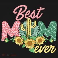 Best Mom Ever Sunflower Cactus Cute Mother's Day Bucket Hat thumb 4