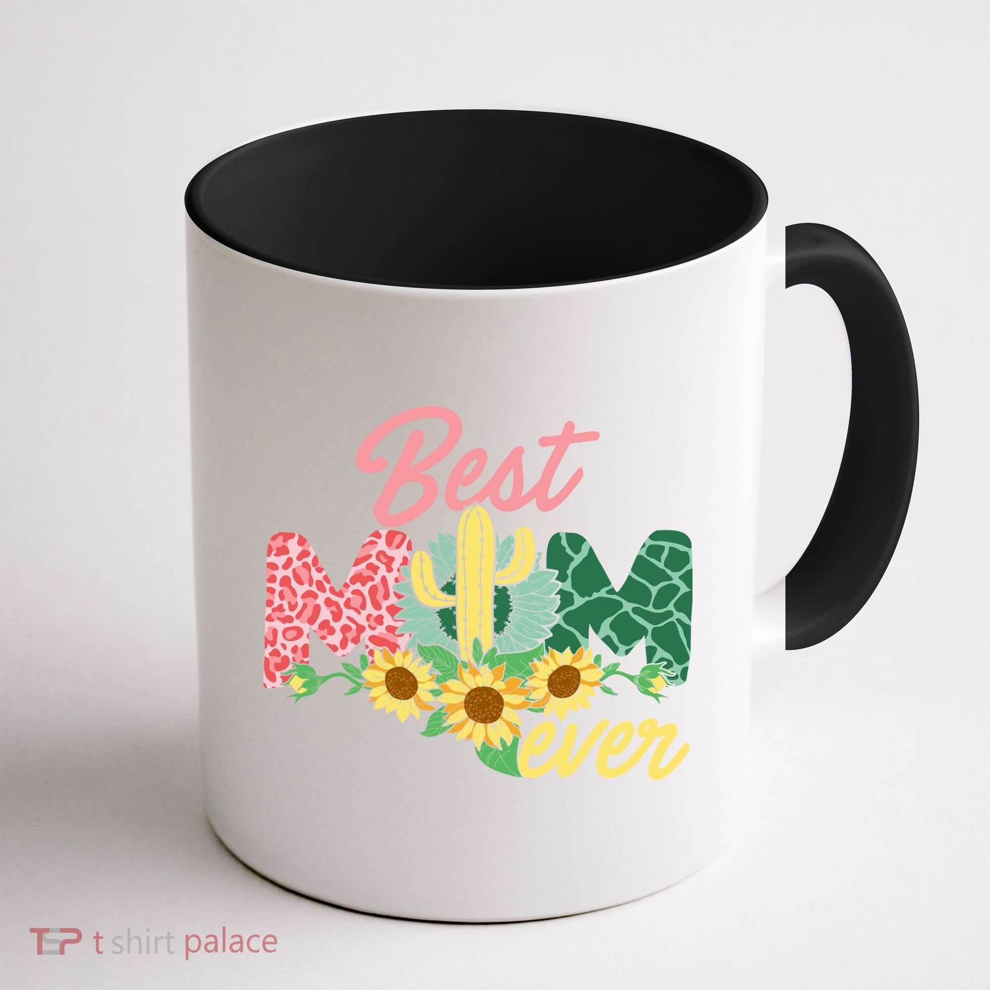 Best Mom Ever Sunflower Cactus Cute Mother's Day Coffee Mug