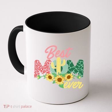 Best Mom Ever Sunflower Cactus Cute Mother's Day Coffee Mug