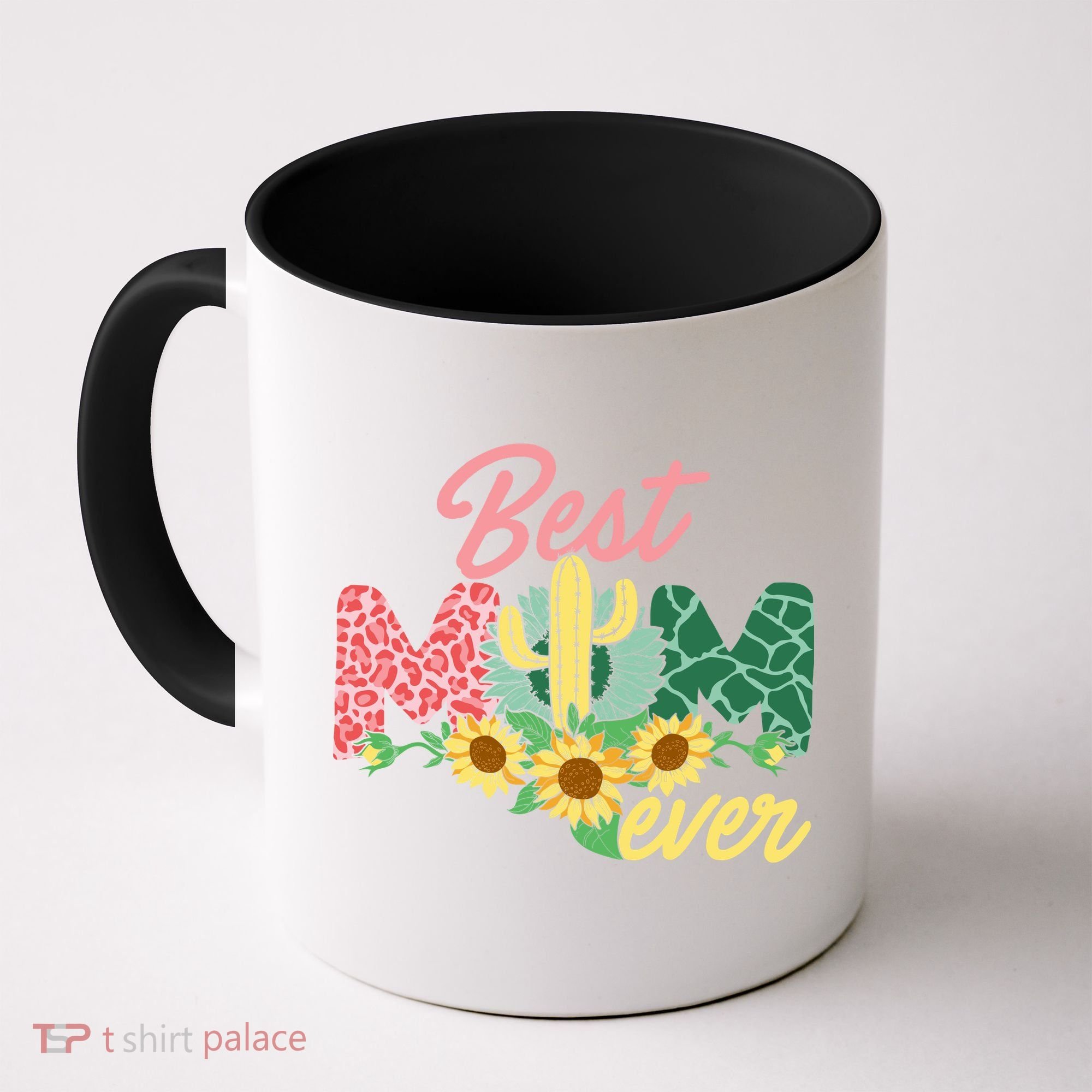 Best Mom Ever Sunflower Cactus Cute Mother's Day Coffee Mug