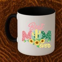 Best Mom Ever Sunflower Cactus Cute Mother's Day Coffee Mug thumb 2