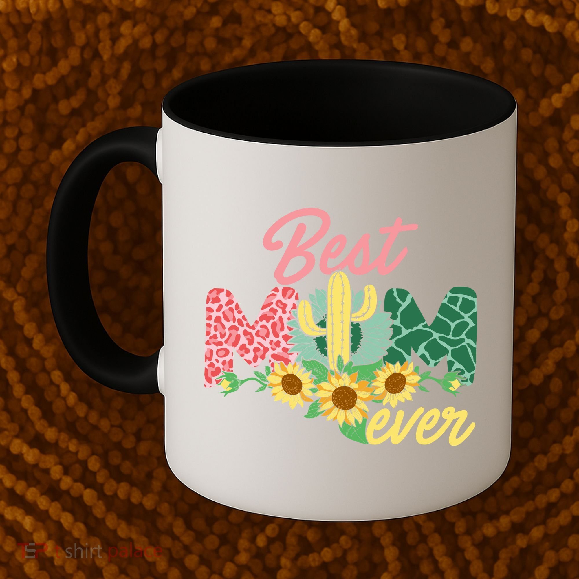 Best Mom Ever Sunflower Cactus Cute Mother's Day Coffee Mug