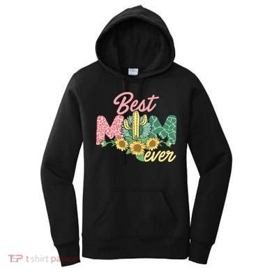 Best Mom Ever Sunflower Cactus Cute Mother's Day Women's Hoodie
