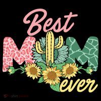 Best Mom Ever Sunflower Cactus Cute Mother's Day Women's Hoodie thumb 2
