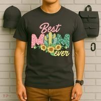 Best Mom Ever Sunflower Cactus Cute Mother's Day T-Shirt thumb 6