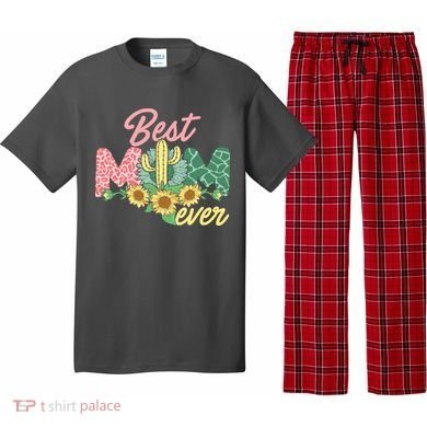 Best Mom Ever Sunflower Cactus Cute Mother's Day Pajama Set