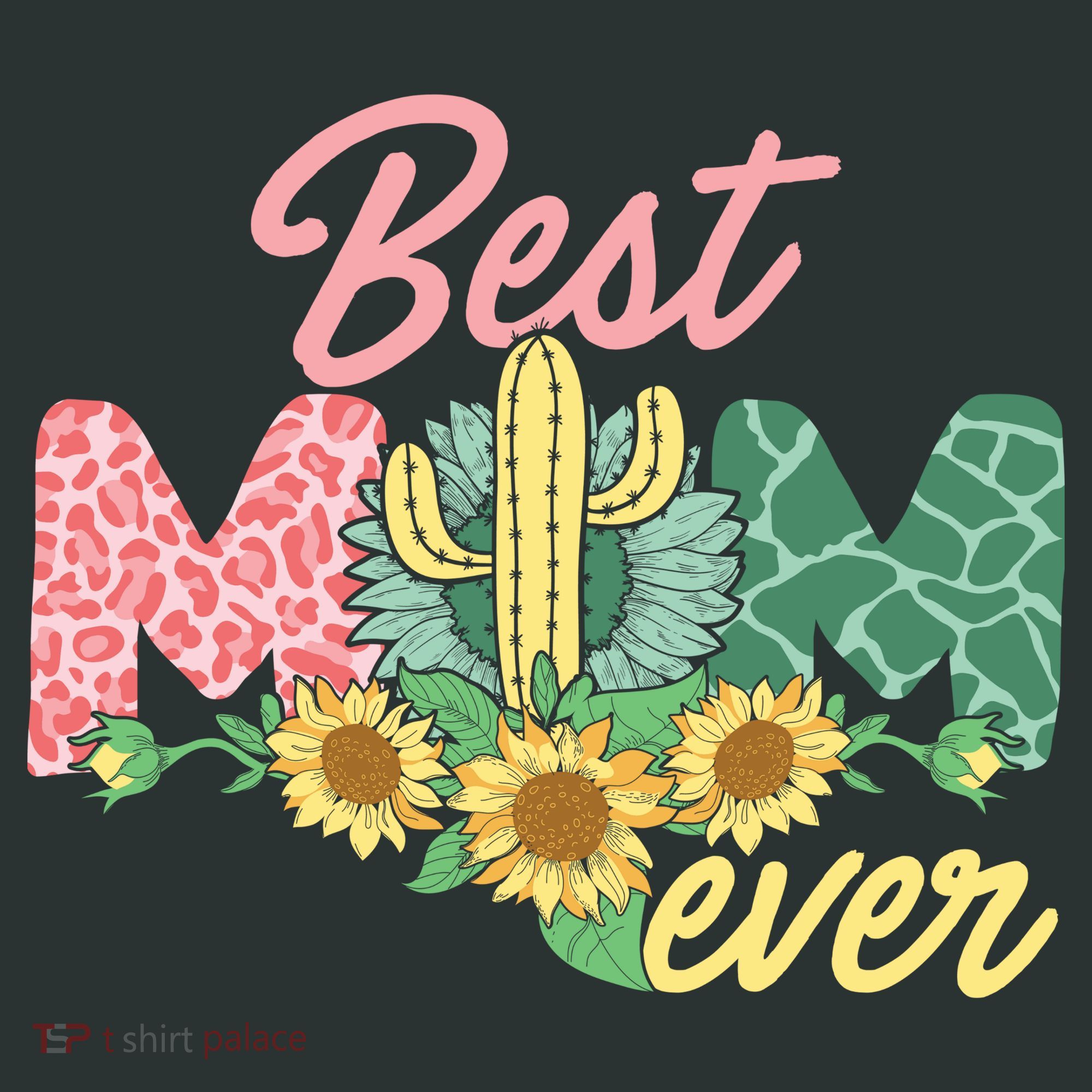 Best Mom Ever Sunflower Cactus Cute Mother's Day Mousepad