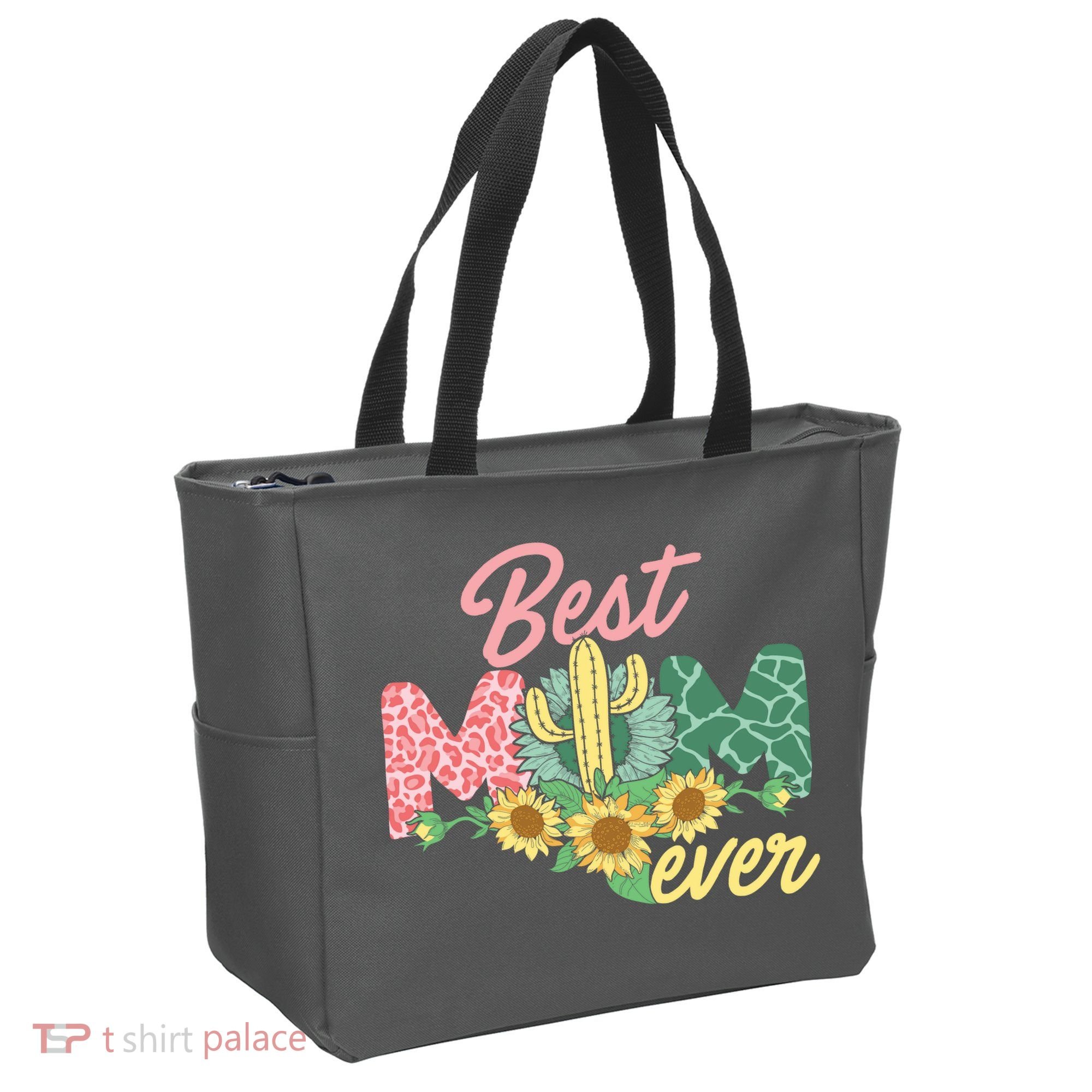 Best Mom Ever Sunflower Cactus Cute Mother's Day Tote Bag